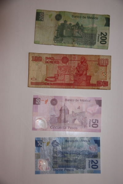 Banknoten Mexikanischer Peso Rückseite