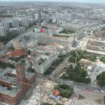 Rotes Rathaus und U-Bahn-Baustelle vom Fernsehturm