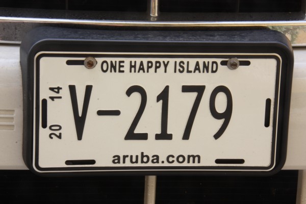 Nummernschild auf Aruba