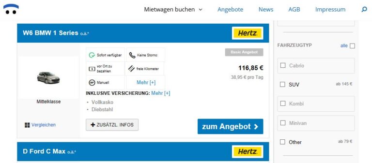 Mietwagen-Angebote von Mietwagen-Broker.de